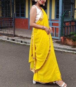 Vibrant Yellow Saree