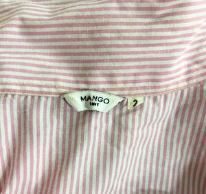 Chic Pink Striped Oversized Shirt