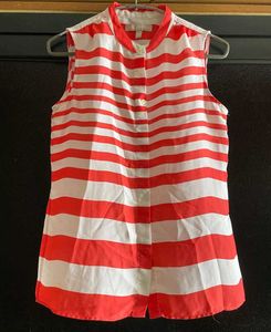 💖 Striped Sleeveless Collared Top 💖