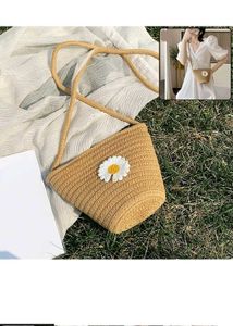 Cute Daisy Straw Crossbody Bag
