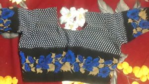 🇰🇷Vibrant Floral Saree Blouse Set
