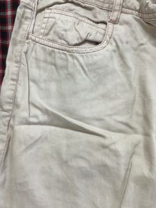 Light Beige Cargo Style Jeans