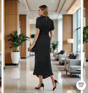 SHEIN Black Puff Sleeve Dress