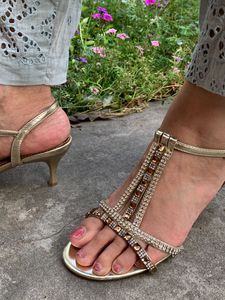 Golden Heels With Diamonds🇺🇸
