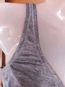 Comfortable Grey Bra - Front &amp; Back View