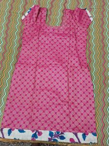 Pink Salwar Kurta Dupatta set in cotton print