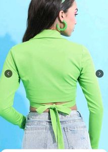 Tokyo Talkies Green Crop Top