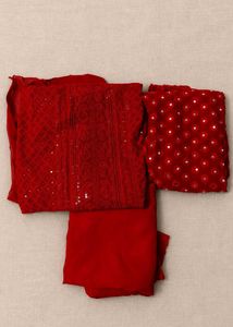 Rust orange material with Sequins and mirror
