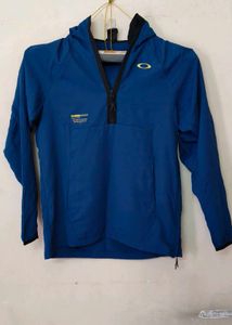 Oakley Men's Blue Zip-Up Hooded Jacket