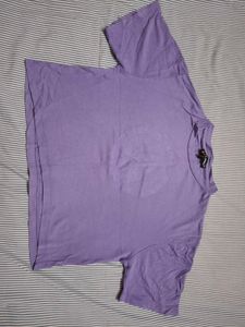 Lavender Graphic Cropped T-Shirt