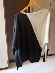 Black &amp; Cream Sweater Top | Stylish State