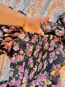 Floral Print Ruffle Mini Dress
