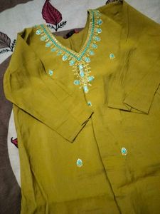 Beautiful Mustard Kurta Set with Dupatta