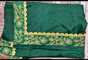 Elegant Emerald Green Saree