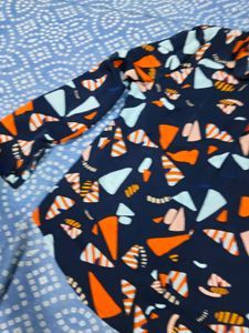 Stylish Geometric Print Button-Up Shirt