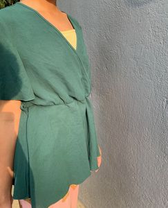 Emerald Green Flutter Sleeve Top