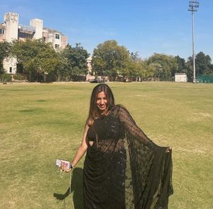Georgette Black Saree 🖤