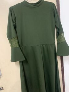 Green Gown with Bulb Print