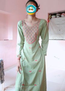 Light Embroidery Work Pista Kurti