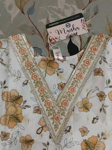 Floral Print Kurta Set with Dupatta