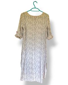 Elegant Striped White Cotton Kurta