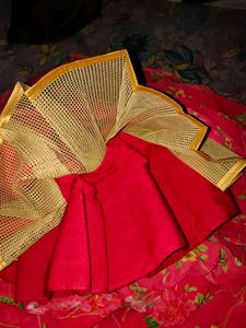 Stunning Red Floral Ruffle Lehenga Choli