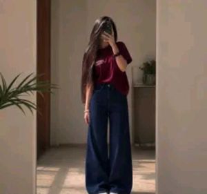 Wide Leg Denim Jeans