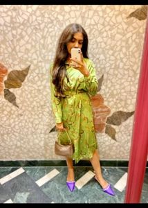 Vero Moda Green Printed Shirt Dress