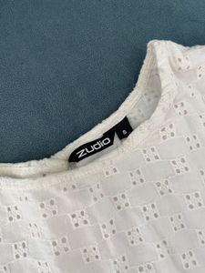 White Broderie Anglaise Crop Top