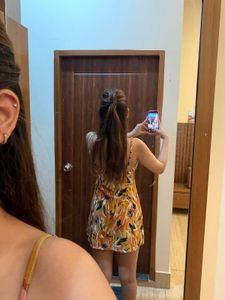 Colorful Floral Print Mini Sun Dress