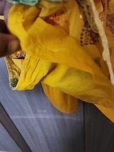 Yellow Embroidered Kurti With Dupatta