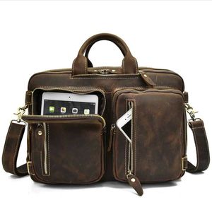 Genuine Leather Multi-Pocket Bag 4 in 1