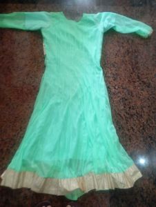 Elegant Mint Green Anarkali Kurta with salwar