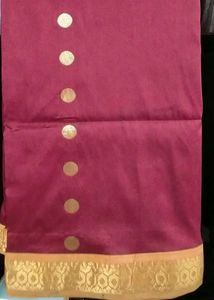 Maroon Silk Saree with Blouse