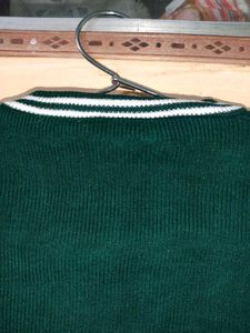 Boys Dark Green Winter Sweater | V-Neck