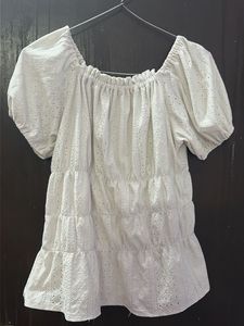Chic White Broderie Anglaise Top