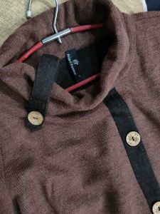 Elegant Brown Button-Up Dress