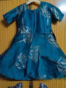 Teal &amp; Gold Girls' Party Dress