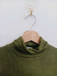 Olive Green Turtleneck Top