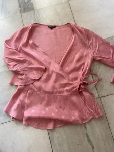 Pink Wrap around top