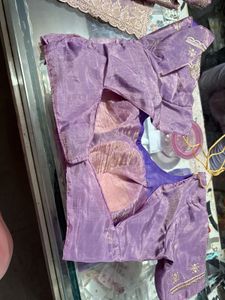 Elegant Lavender Embroidered Saree