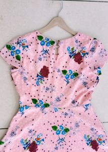 Pink Floral Fit &amp; Flare Dress