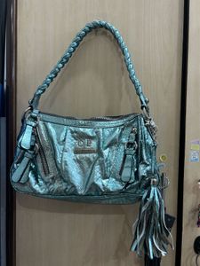 COMBO Teal Shoulder Bag+Sequin Clutch+Charm