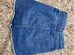 Zara Asymmetric Denim Skirt