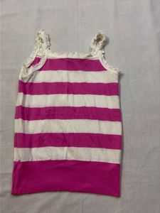 Ralp Lauren Striped Tank Top with Ruffle Straps. (
