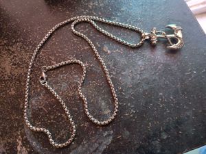 Men's Anchor Pendant Chain Necklace