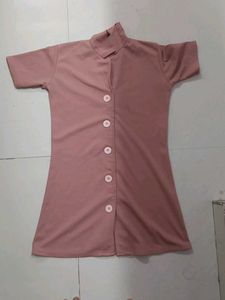 Chic Fake Button-Front Short Sleeve Dress