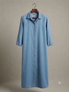 Denim Maxi Shirt Dress