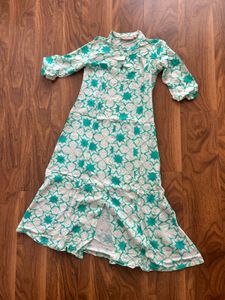 Elegant White & Teal Printed Kurta