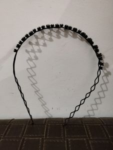 Black Beaded Classy Hair Band For Girls